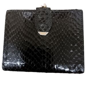 Vintage Bosca wallet with snap closure. Leather and Whipsnake.